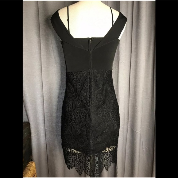 Trixxi Girls black lace stretchy party dress Med. - Picture 2 of 8
